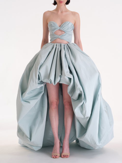 *VIRTUAL TRUNK SHOW* Oscar de la Renta Strapless Silk Faille High Low Ball Gown