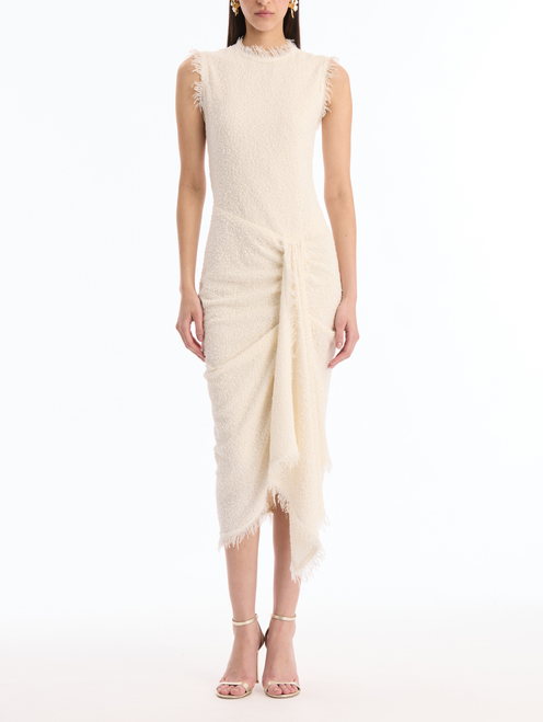 *VIRTUAL TRUNK SHOW* Oscar de la Renta Sleeveless Draped Detail Viscose Boucle Day Dress