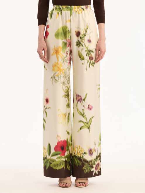 *VIRTUAL TRUNK SHOW* Oscar de la Renta Multi Floral Silk Twill Pant