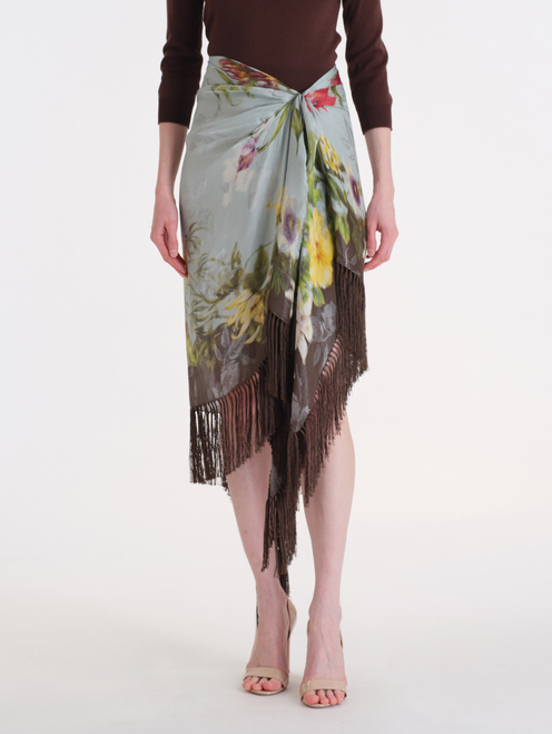 *VIRTUAL TRUNK SHOW* Oscar de la Renta Multi Floral Fringe Skirt