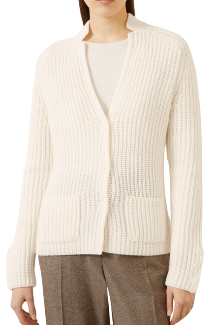 Iris Von Arnim Heliantha Stonewashed Cashmere Cardigan in Off White, Size X-Small