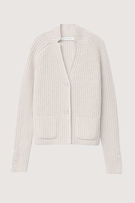 Iris Von Arnim Heliantha Stonewashed Cashmere Cardigan in Off White, Size X-Small