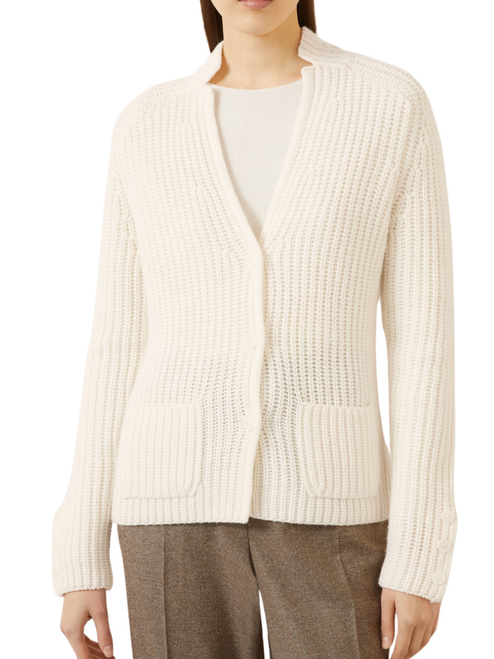 Iris Von Arnim Heliantha Stonewashed Cashmere Cardigan in Off White, Size X-Small