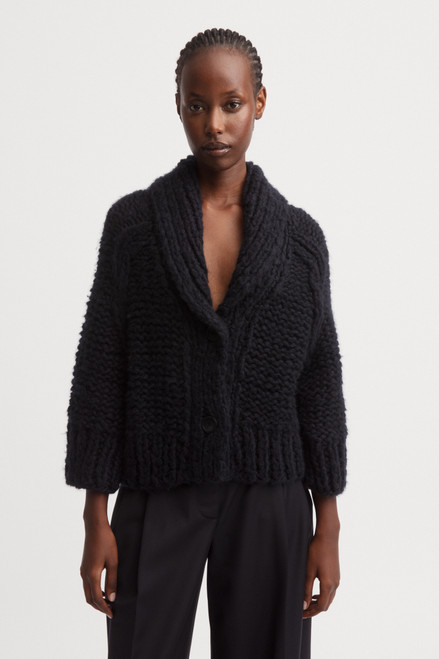 Iris Von Arnim Jonara Cashmere Cardigan in Navy, Size Medium/Large