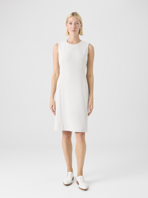 Akris Wool Crêpe Double-Face Sheath Dress in Greige, Size 2
