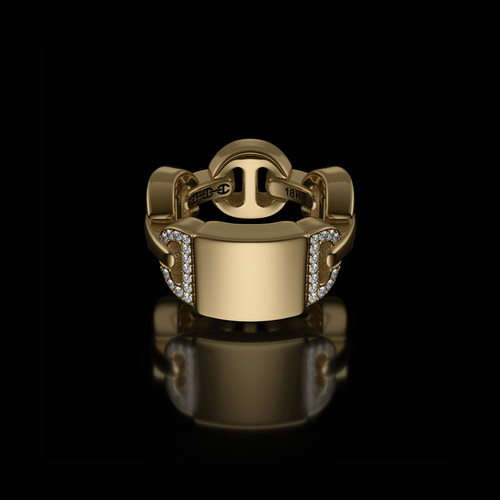 *RESERVE TODAY* Hoorsenbuhs 18K Gold Brute Classic Tri-Link Monogram with Diamonds