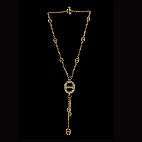 *RESERVE TODAY* Hoorsenbuhs 18K Gold Grand-Link Lariat with Diamonds, 17"