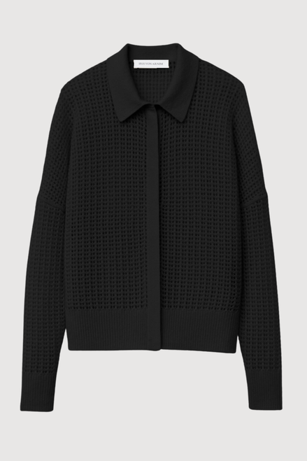 Iris Von Arnim Peonia Cashmere Cotton Poloneck Collar in Black, Size Small