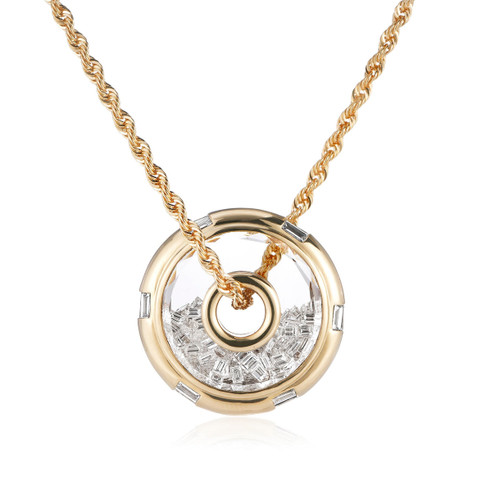 Moritz Glik 18K Yellow Gold Roda 18 x 18 Baguettes Necklace, 22"