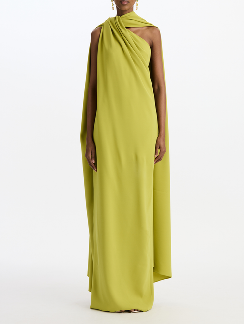 *VIRTUAL TRUNK SHOW* Oscar de la Renta Halter Neck Draped Heavy Georgette Caftan