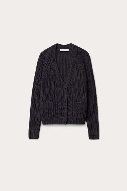 Iris Von Arnim Aliva Silk-Linen Cardigan in Black
