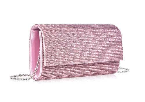 Judith Leiber Couture Perry Crystal Clutch in Silver Light Amethyst