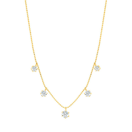 Graziela Gems 18K Yellow Gold Large Floating Diamond Necklace