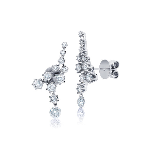 Graziela Gems 18K White Gold Floating Diamond Ear Climbers