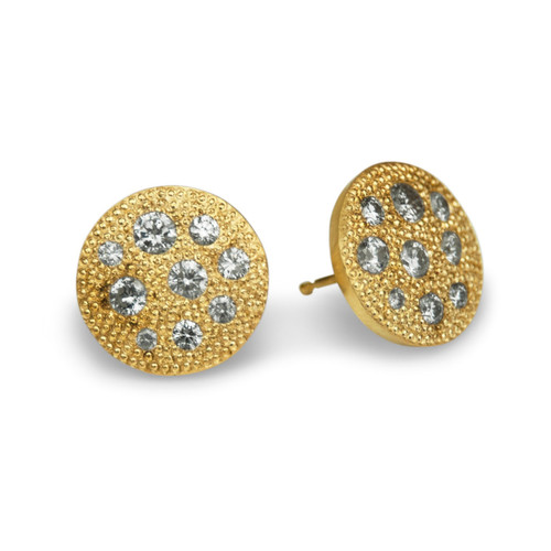 .925SUNEERA 14K Yellow Gold Carmen Stud Earrings