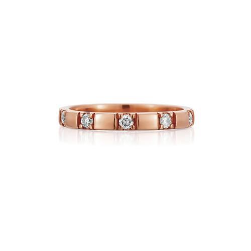 .925SUNEERA 14K Rose Gold Adalade Band, Size 6.5