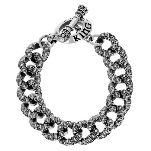 King Baby Studio Tortoise Link Bracelet with T-Bar and Toggle, Size Medium