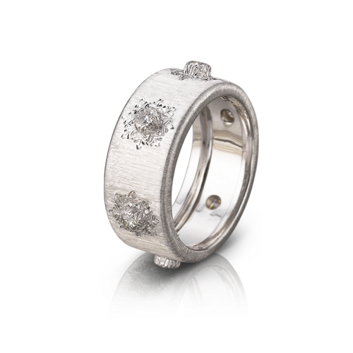 Buccellati Macri Classica 18K White Gold Eternelle Ring (8mm), Size 55