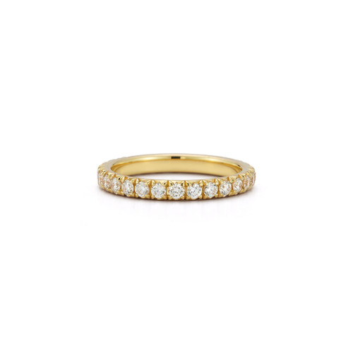 Jade Trau 18K Yellow Gold Medium Pave Eternity Band 2.0, Size 6.5
