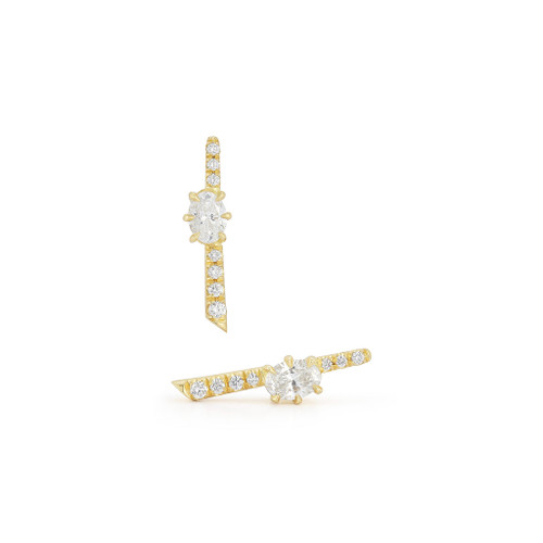 Jade Trau 18K Yellow Gold Rae Diamond Pavé Stud Earrings