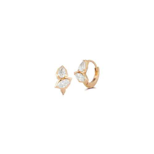 Jade Trau 18K Rose Gold Poppy Huggies (Pair)