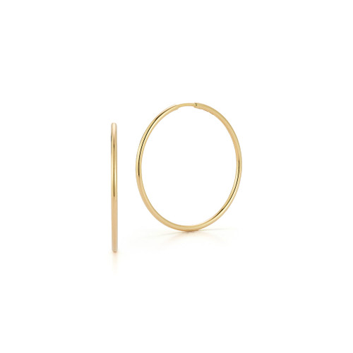 Jade Trau 18K Yellow Gold Plié Hoops 1.5