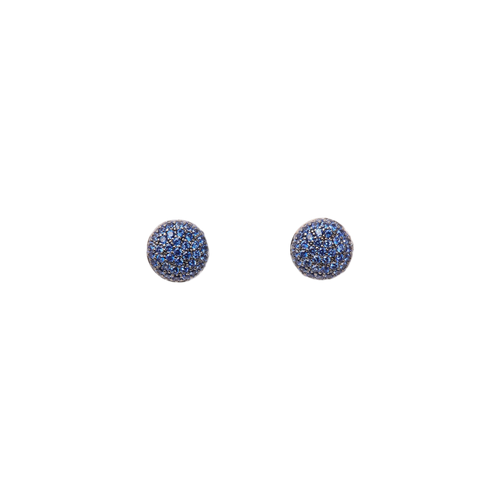 *RESERVE TODAY* Sidney Garber 18K White Gold Perfect Perfect Pavé Button Earrings with Sapphires (Medium)