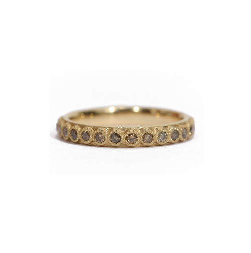 Armenta 18K Yellow Gold Champagne Diamond Stack Ring, Size 7