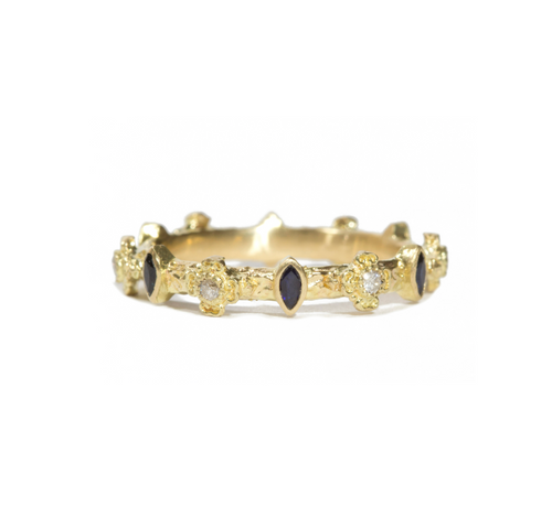 Armenta 18K Yellow Gold Cross Stack Band Ring, Size 6.5
