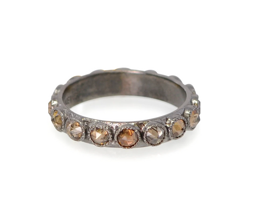 Armenta Sterling Silver Gunmetal Stack Ring, Size 6.5