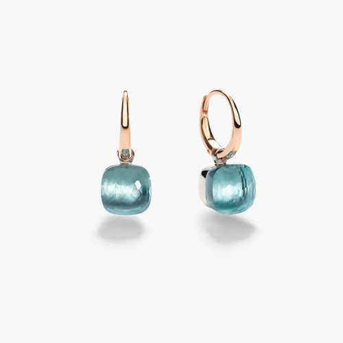 Pomellato Nudo 18K Rose and White Gold Sky Blue Topaz Petit Earrings