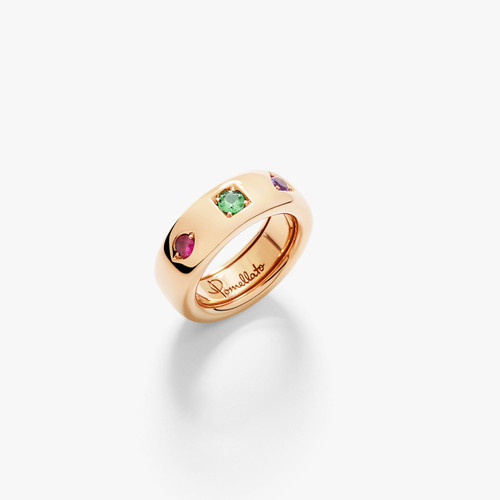 Pomellato Iconica 18K Rose Gold Slim Color Ring, Size 55