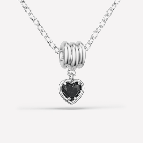 *SHOP & SIP*Spinelli Kilcollin Vesta Heart Silver Noir Necklace