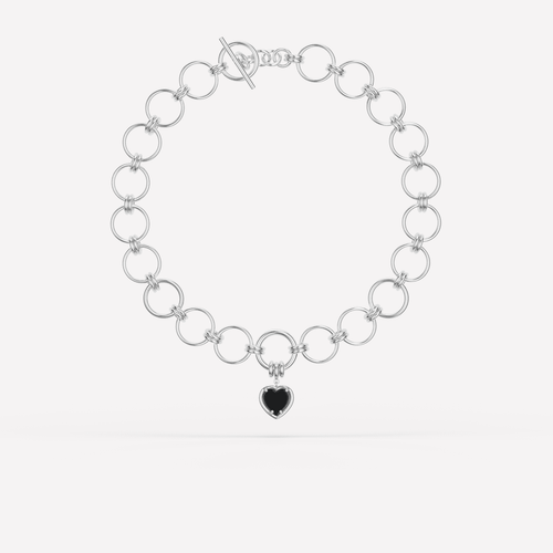 *SHOP & SIP*Spinelli Kilcollin Titan Heart Silver Noir Linked Necklace