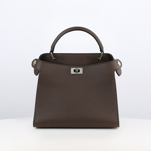 Michino Leather Handbag Lutece Mini in Chocolate