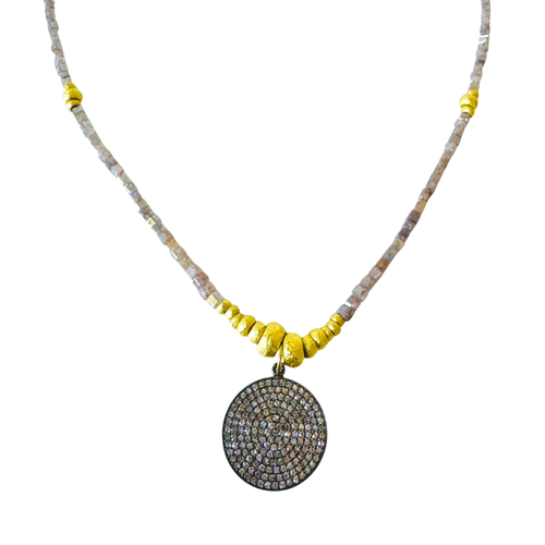 Mara Labell Designs Daily Diamonds Disco Necklace 18"