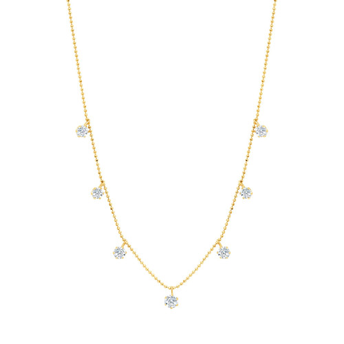Graziela Gems 18K Yellow Gold Medium Floating Diamond Necklace