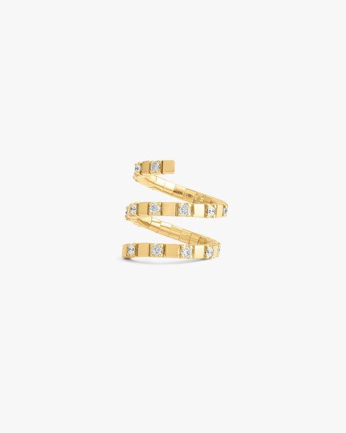 Ashaha Shiraz Yellow Gold Diamond Snake Ring