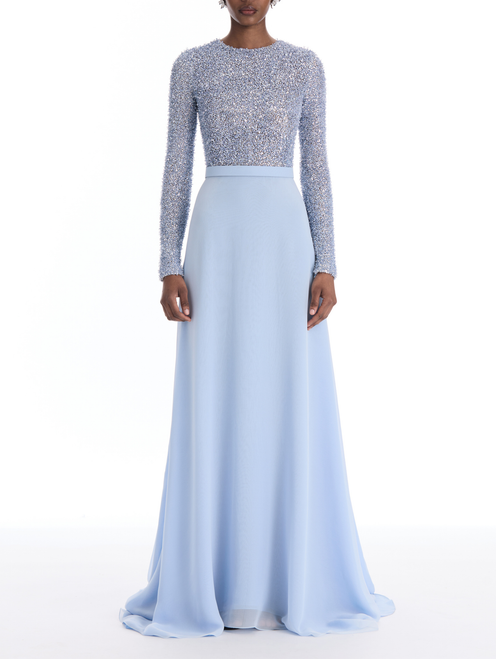 *VIRTUAL TRUNK SHOW* Oscar de la Renta Long Sleeve Beaded All Over Gown