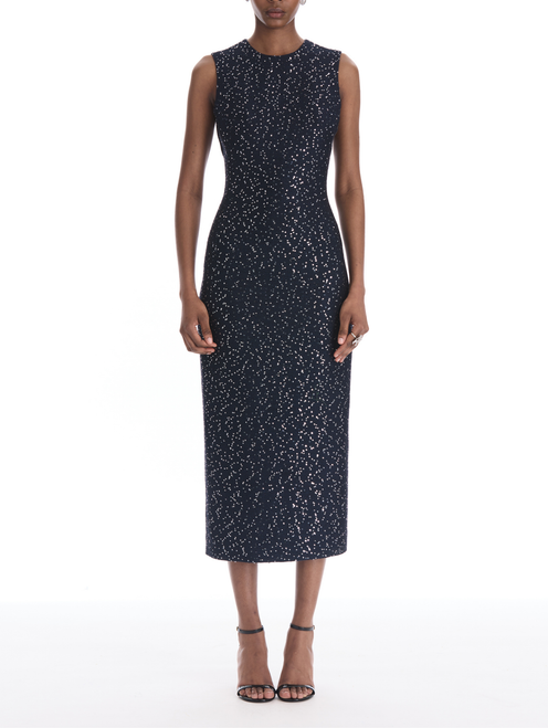 *VIRTUAL TRUNK SHOW* Oscar de la Renta Sleeveless Sequin Tweed Cocktail Dress