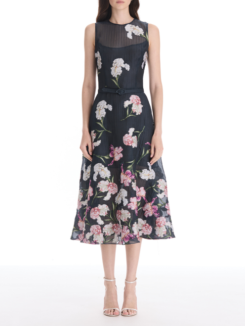 *VIRTUAL TRUNK SHOW* Oscar de la Renta Sleeveless Iris Degrade Fil Coupe Dress