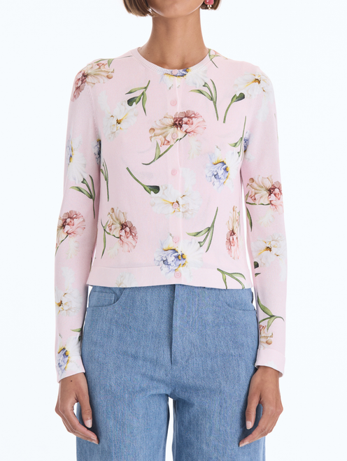 *VIRTUAL TRUNK SHOW* Oscar de la Renta Painted Iris Printed Twinset Cardigan