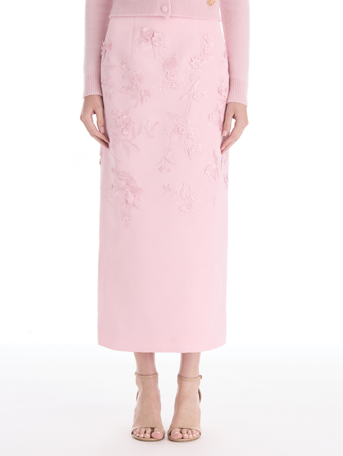 *VIRTUAL TRUNK SHOW* Oscar de la Renta Cut Out Iris Beaded Lace Embroidered Skirt