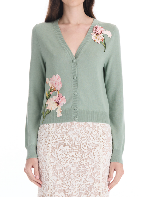 *VIRTUAL TRUNK SHOW* Oscar de la Renta Embroidered V Neck Cardigan