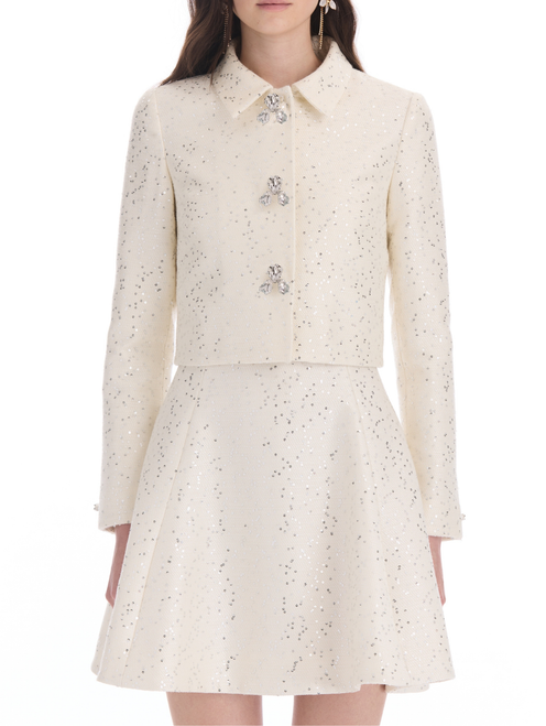 *VIRTUAL TRUNK SHOW* Oscar de la Renta Long Sleeve Sequin Tweed Jacket