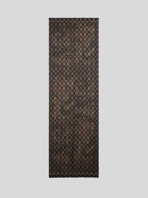 Etro Brushed Wool Scarf with Two Prints in Black