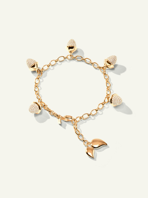 Tamara Comolli 18K Yellow Gold Mikado Flamenco Charm Bracelet with Diamond Pavé