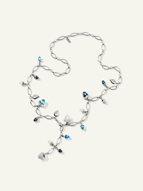 Tamara Comolli 18K White Gold Mikado Ocean and Diamond Pave Necklace