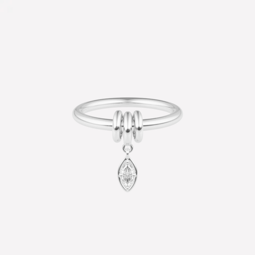 Spinelli Kilcollin Pia Marquise Silver Ring, Size 7