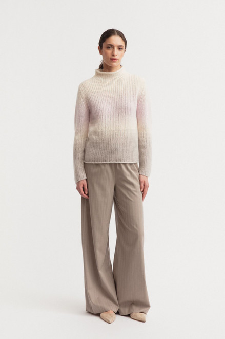 Iris Von Arnim Jean Degradé Cashmere-Silk Sweater in Kitt/Rose